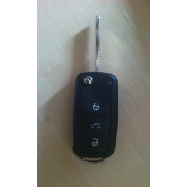 Заготовка выкидного ключа с чипом на три кнопки 2004-2010 Volkswagen Caddy